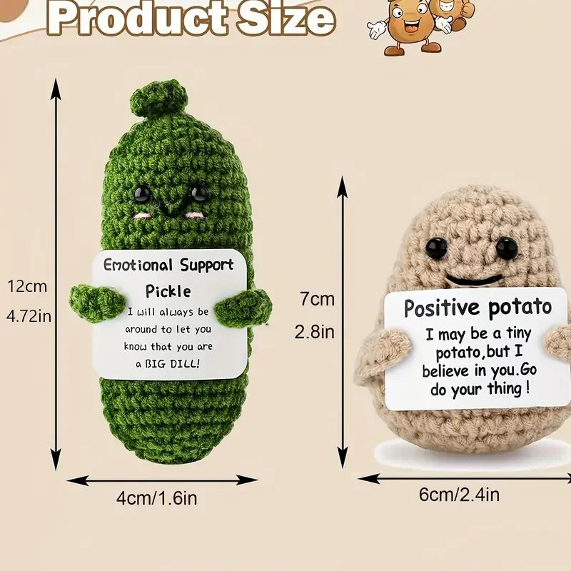 Positive Potato & Emotional Support Pickle Crochet Figures
