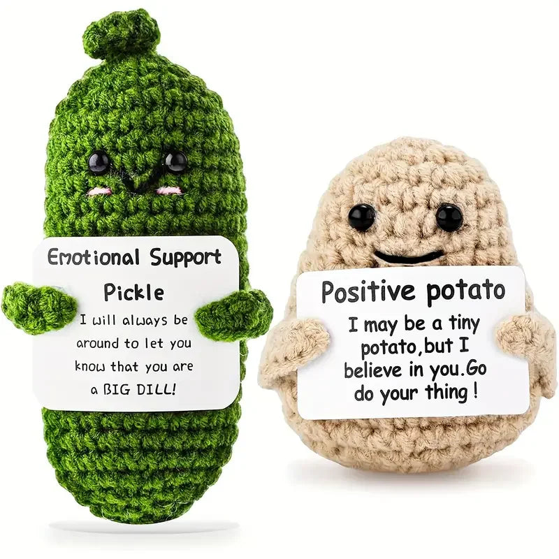 Positive Potato & Emotional Support Pickle Crochet Figures
