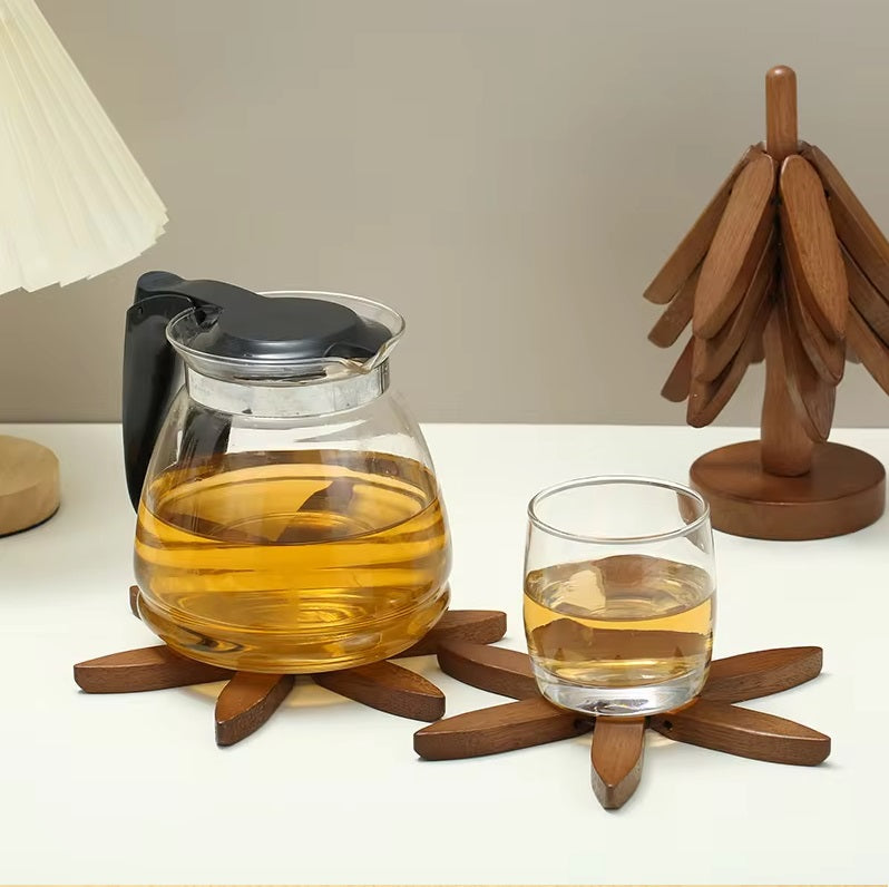 Tree Design Wooden Heat-Resistant Coaster Set