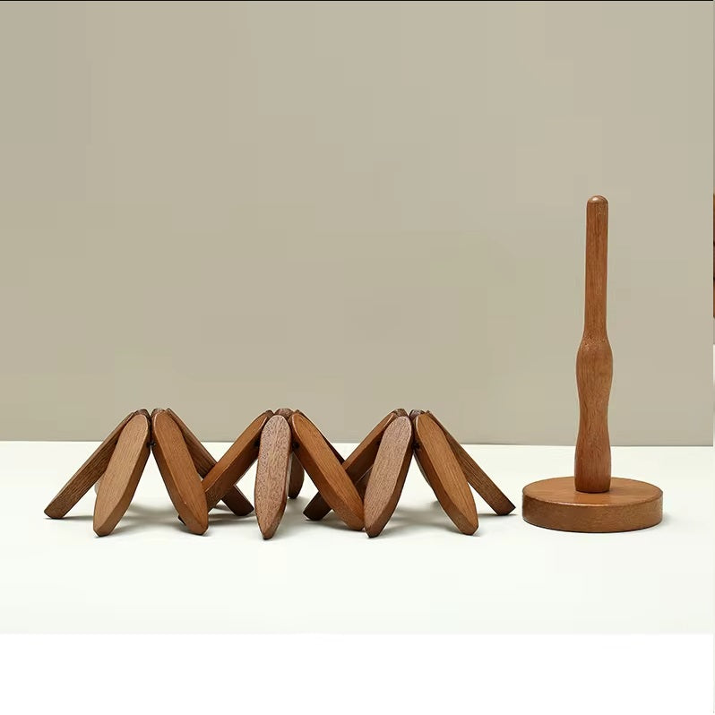 Tree Design Wooden Heat-Resistant Coaster Set