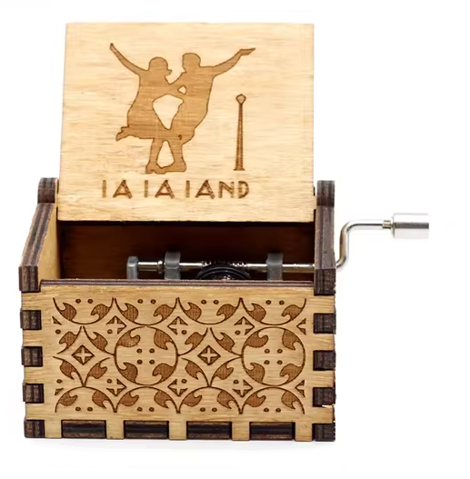 Wooden Hand Cranked Music Box