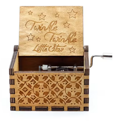 Wooden Hand Cranked Music Box